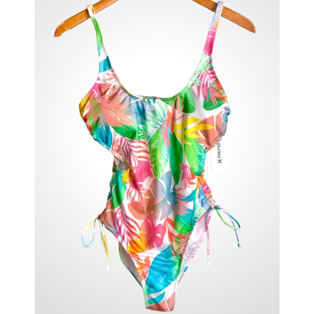 Hurley Women’s Tropical Colorful One Piece Swimsuit Medium NWT